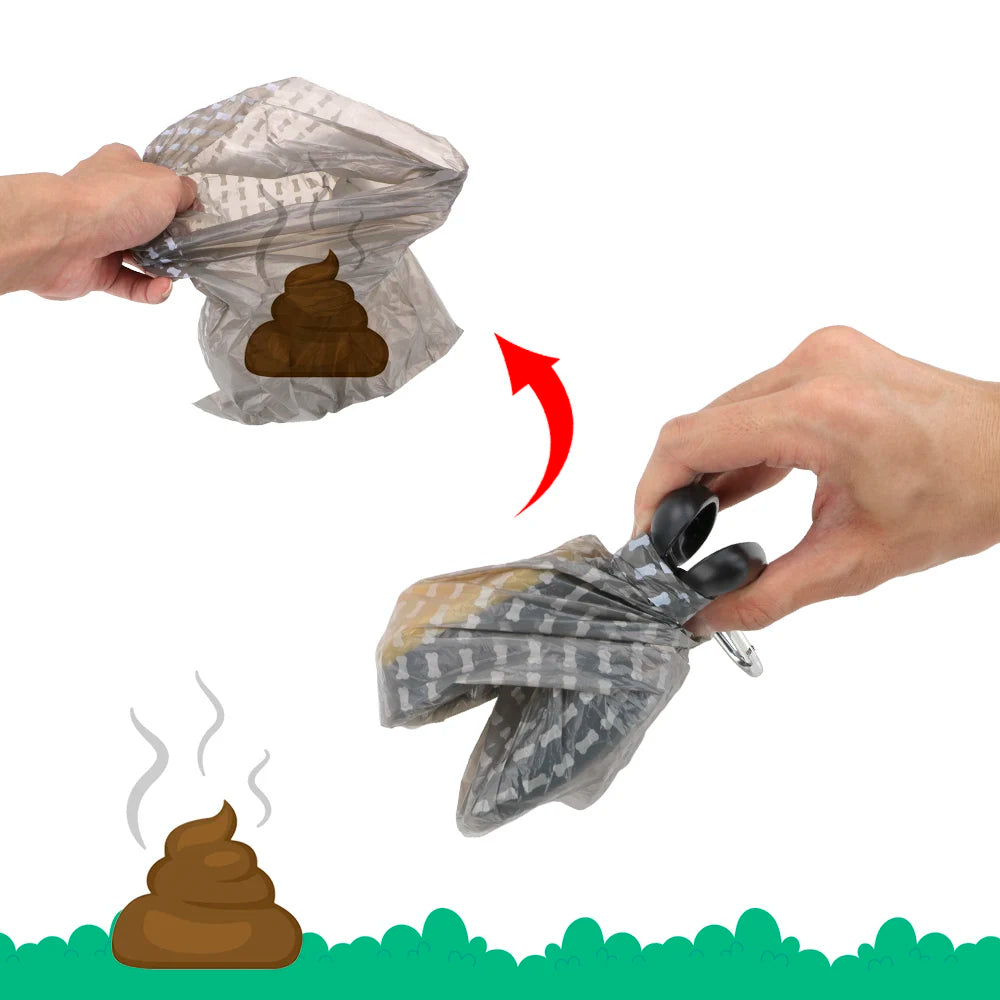 Portable Pet Poop Bag Dispenser + Scoop – Includes 1 Roll of Decomposable Bags (Outdoor Waste Cleaner)