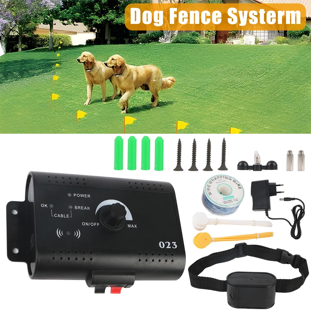 Electronic Pet Fence System – Wireless Containment & Training Collar for Dogs (Waterproof & Adjustable)