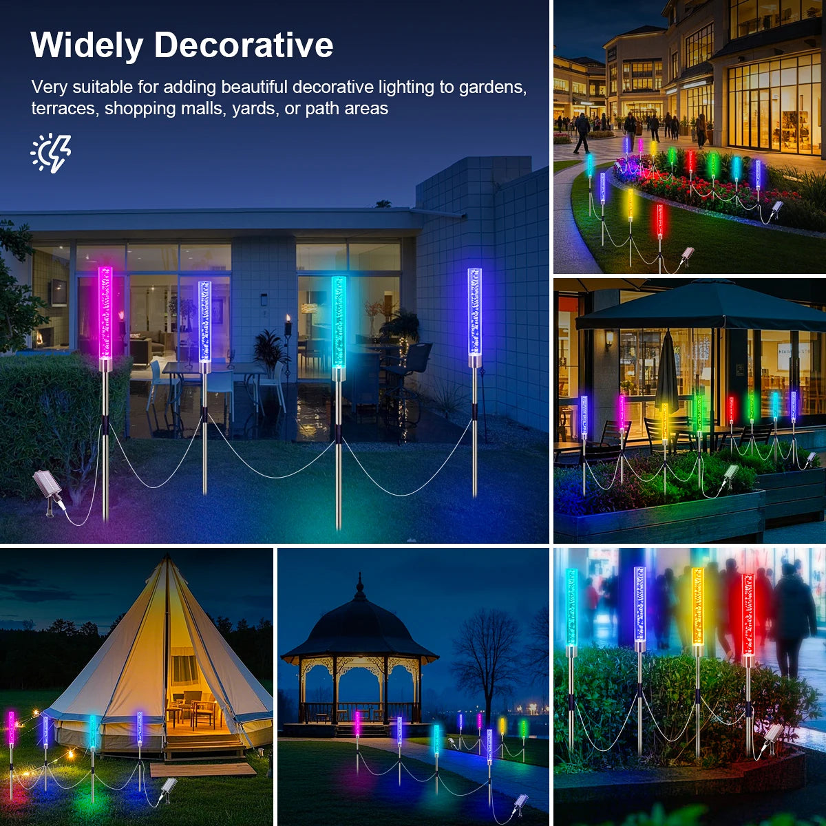 4-Pack Solar Garden Lights – Waterproof Outdoor LED Landscape Lamps for Pathways, Yards & Events