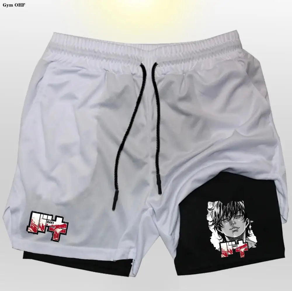 Gym Shorts 2 in 1 For Men Fitness Quick Dry Beach Short Pants Summer Outdoor Running Sports Double Layer