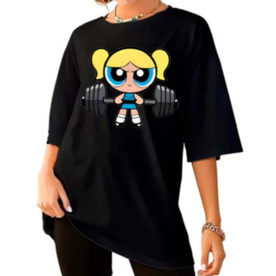 Girls Super Powerful Blouse Training Streetwear T-shirt Women's Shirt Academy Gym Fitness T-shirt