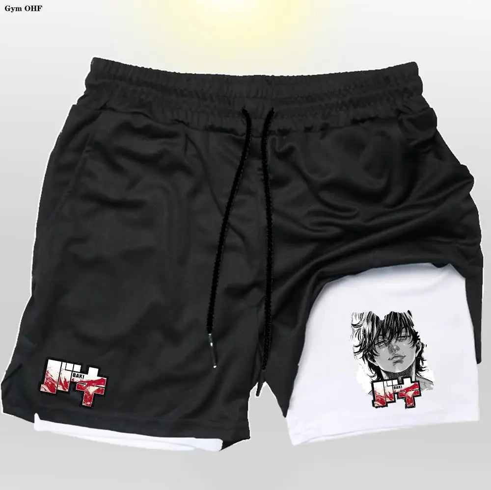 Gym Shorts 2 in 1 For Men Fitness Quick Dry Beach Short Pants Summer Outdoor Running Sports Double Layer