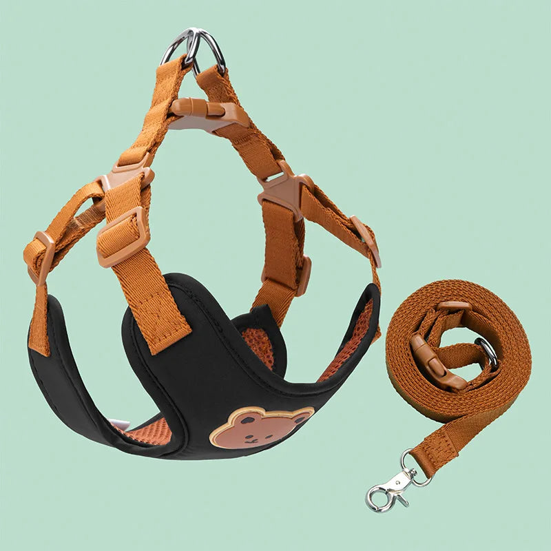 Breathable Dog Harness & Leash Set – Adjustable Vest for Small & Medium Dogs (XS–XL)