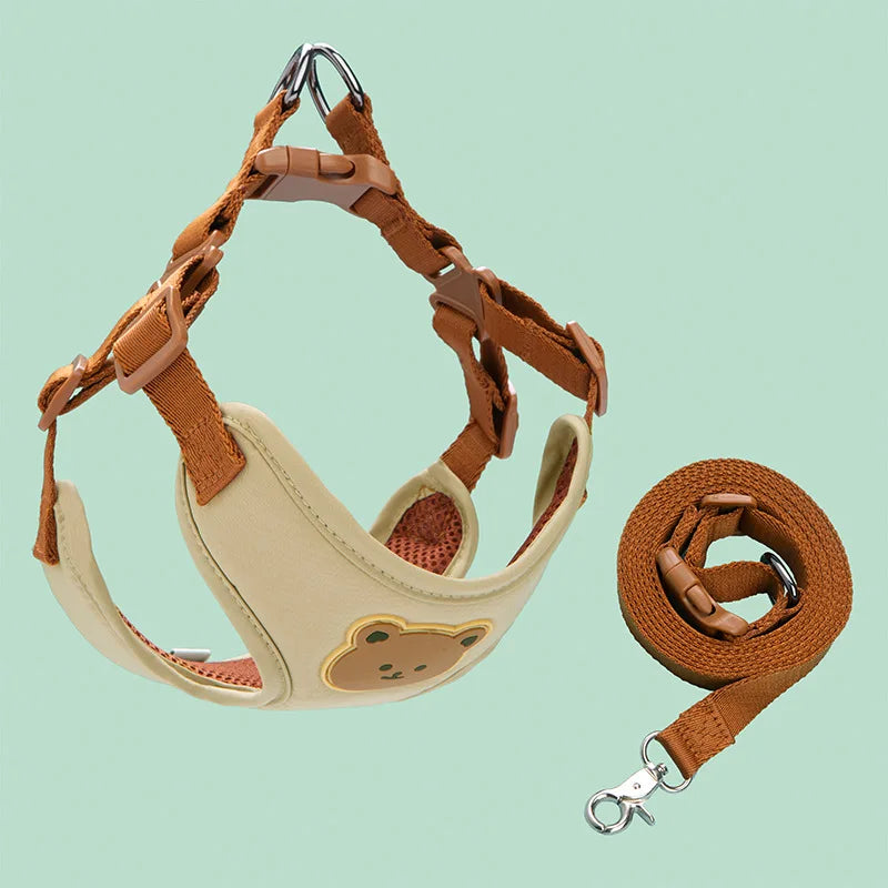 Breathable Dog Harness & Leash Set – Adjustable Vest for Small & Medium Dogs (XS–XL)