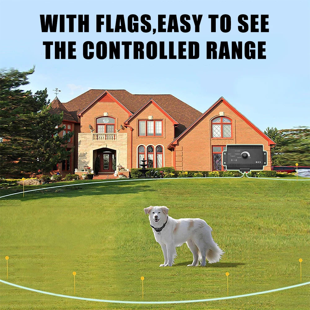 Electronic Pet Fence System – Wireless Containment & Training Collar for Dogs (Waterproof & Adjustable)
