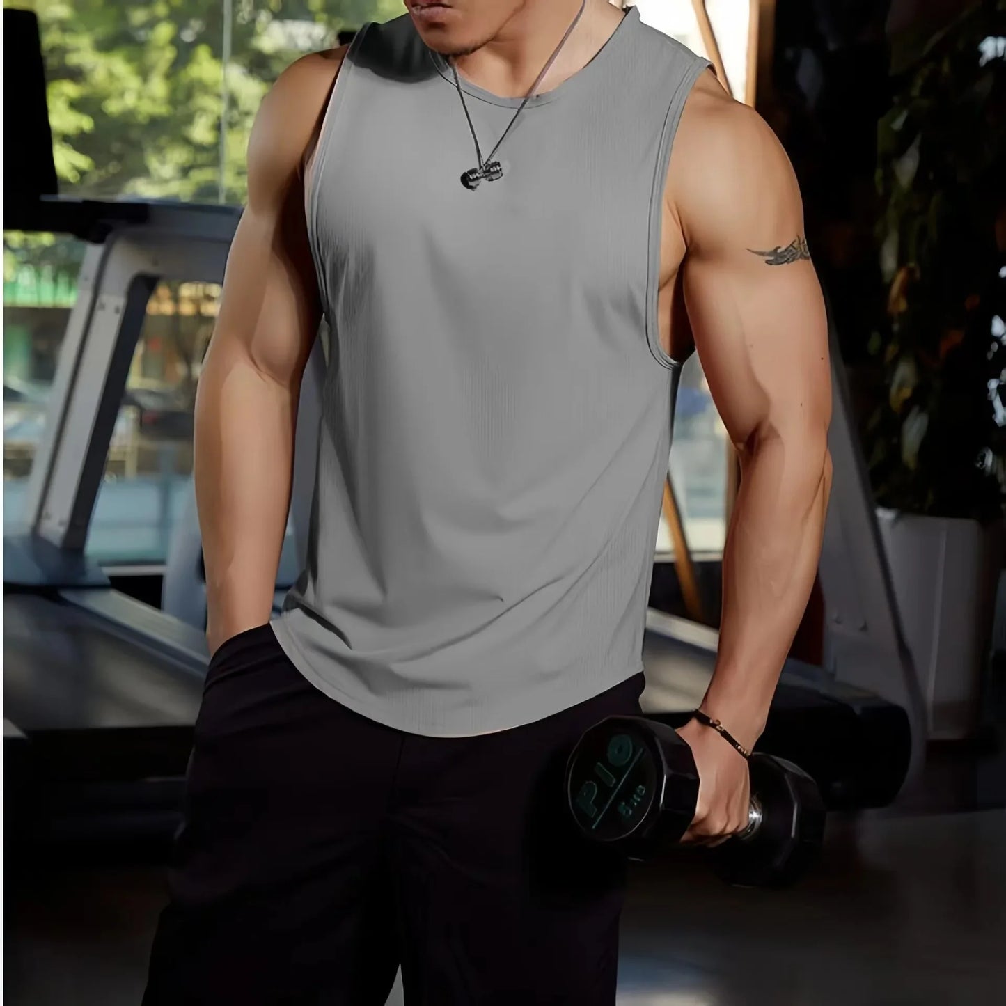 2025 Men's Gym Clothing Summer Fitness Tank Top Men Jogging Bodybuilding Sleeveless Shirt Breathable O-Neck Casual Muscle Vest