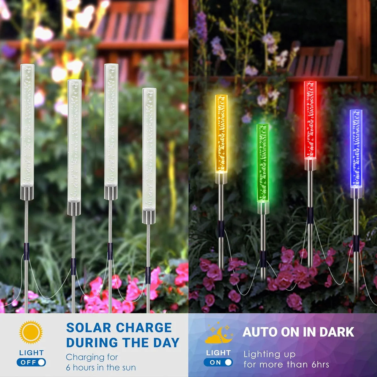 4-Pack Solar Garden Lights – Waterproof Outdoor LED Landscape Lamps for Pathways, Yards & Events