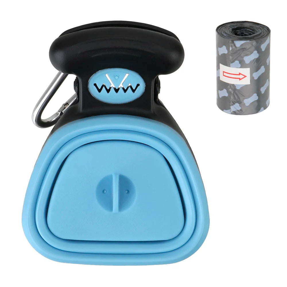 Portable Pet Poop Bag Dispenser + Scoop – Includes 1 Roll of Decomposable Bags (Outdoor Waste Cleaner)