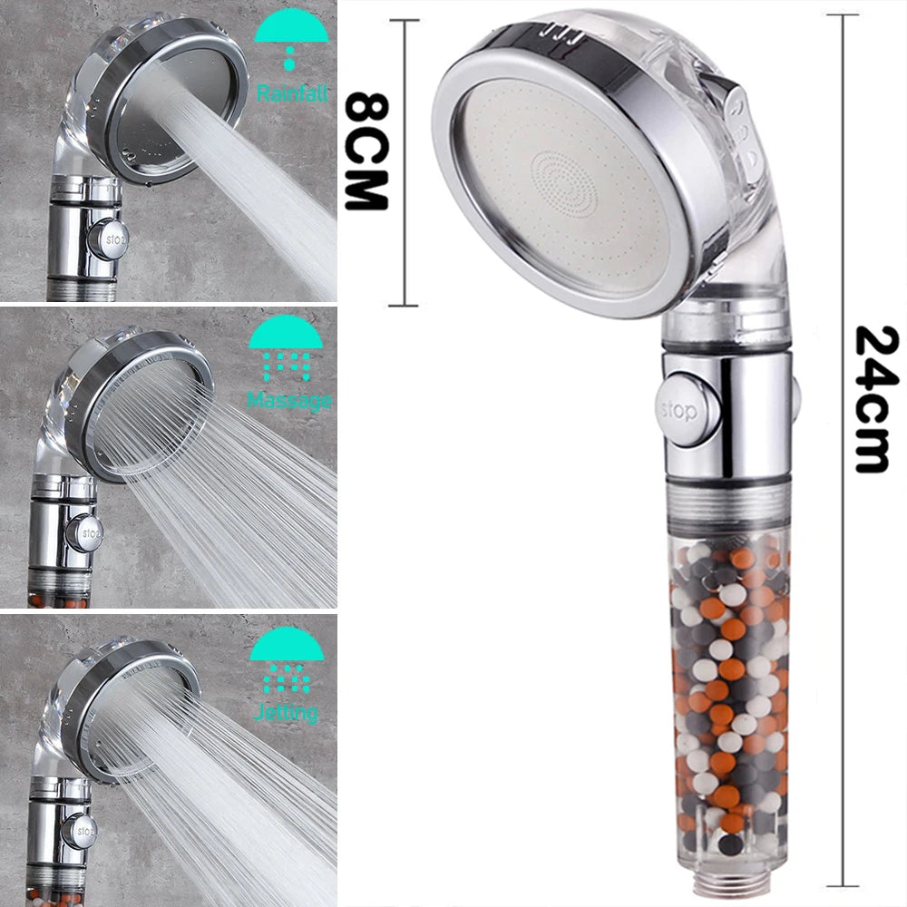 5-Mode Adjustable High Pressure Shower Head with Hose & Arm