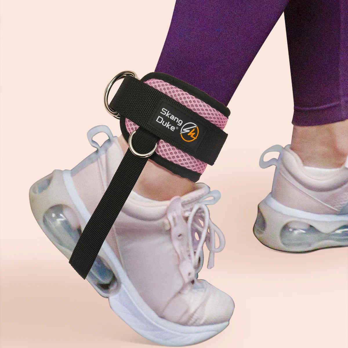 Padded Ankle Strap for Cable Machines – Adjustable Neoprene Cuff with Double D-Rings for Glute & Leg Workouts