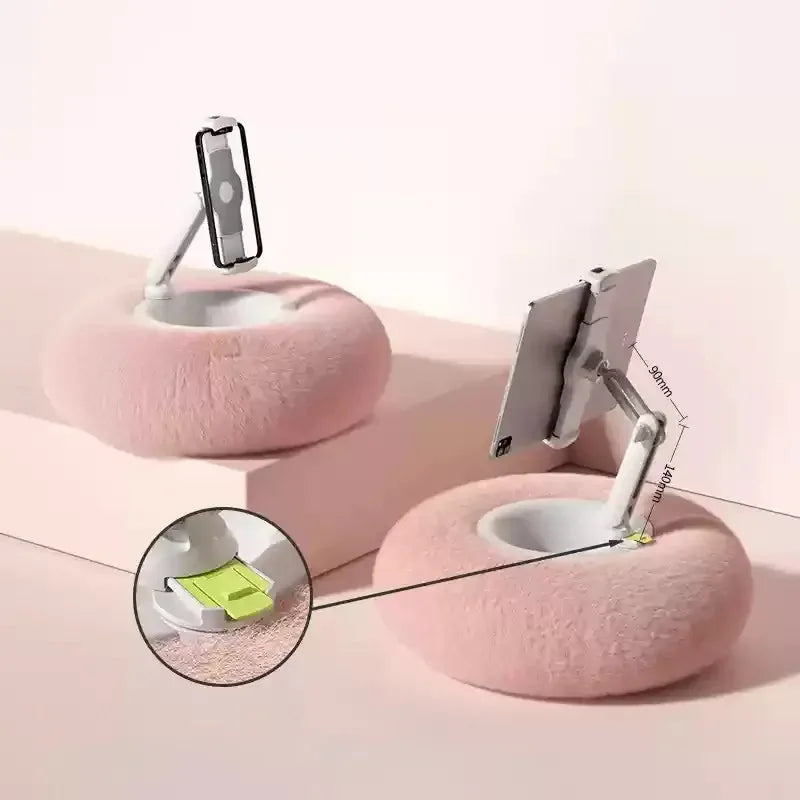 360° Foldable Pillow Phone & Tablet Holder – Lazy Stand for iPhone, Samsung, Xiaomi & More
