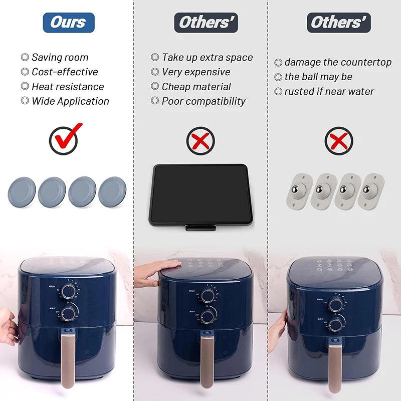 12-Pack Adhesive Appliance Slider Pads – PTFE Gliders for Coffee Makers, Air Fryers, Mixers & Furniture