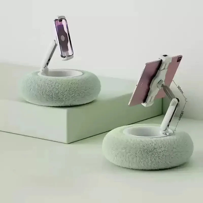 360° Foldable Pillow Phone & Tablet Holder – Lazy Stand for iPhone, Samsung, Xiaomi & More