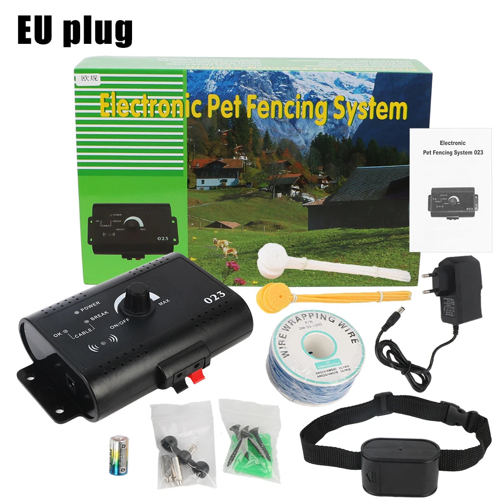 Electronic Pet Fence System – Wireless Containment & Training Collar for Dogs (Waterproof & Adjustable)