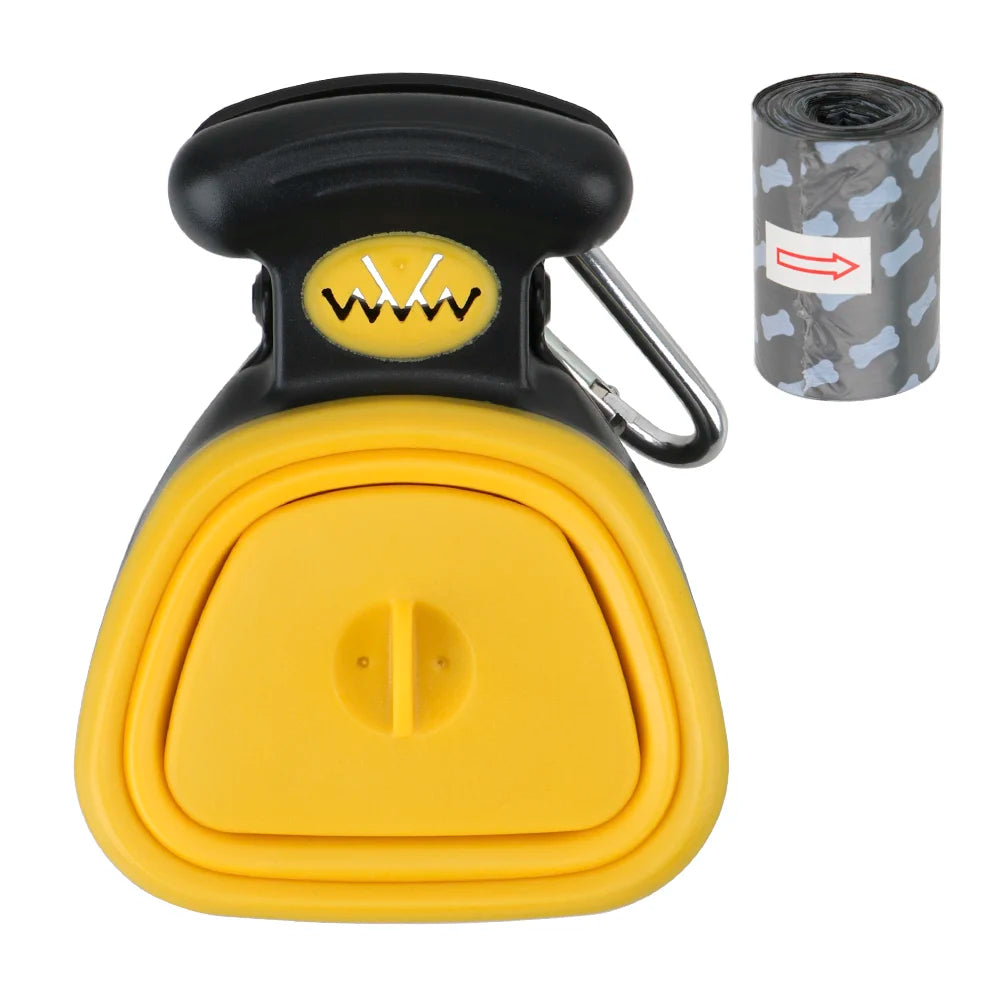Portable Pet Poop Bag Dispenser + Scoop – Includes 1 Roll of Decomposable Bags (Outdoor Waste Cleaner)
