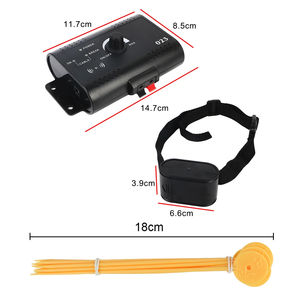 Electronic Pet Fence System – Wireless Containment & Training Collar for Dogs (Waterproof & Adjustable)