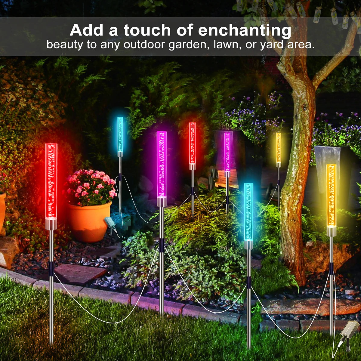 4-Pack Solar Garden Lights – Waterproof Outdoor LED Landscape Lamps for Pathways, Yards & Events