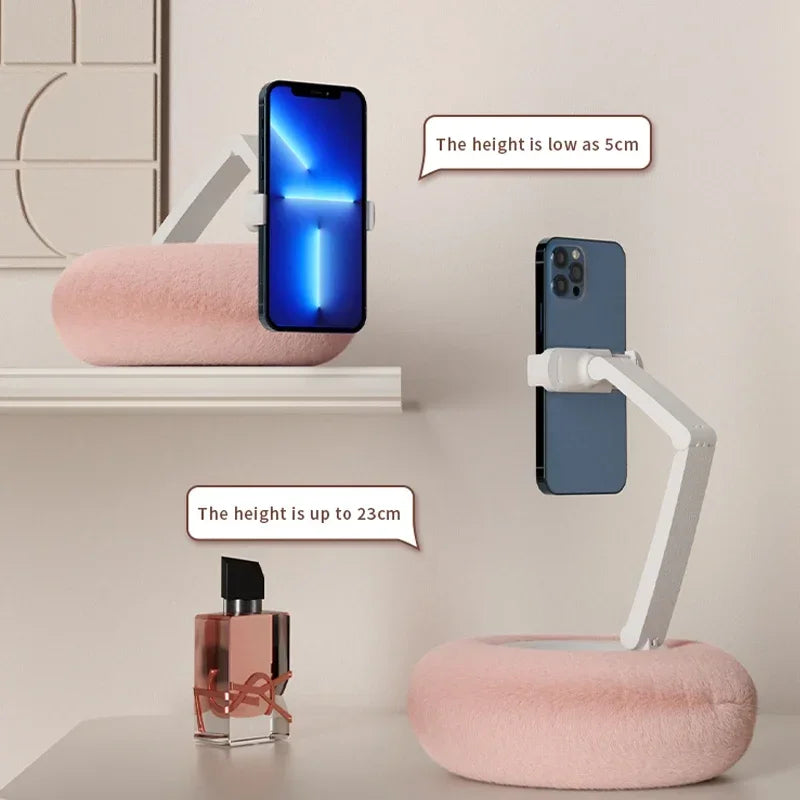 360° Foldable Pillow Phone & Tablet Holder – Lazy Stand for iPhone, Samsung, Xiaomi & More