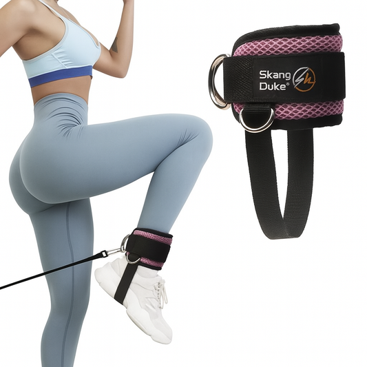 Padded Ankle Strap for Cable Machines – Adjustable Neoprene Cuff with Double D-Rings for Glute & Leg Workouts