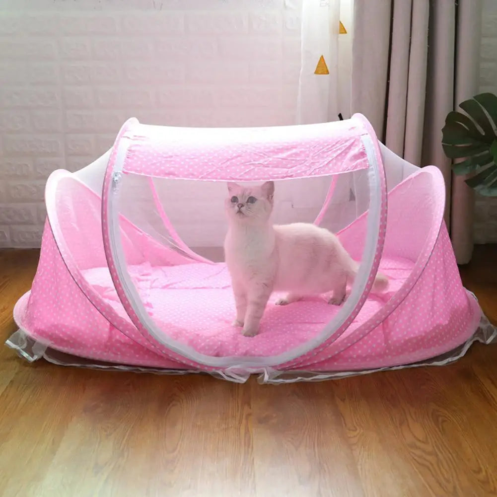 Portable Pet Tent – Foldable Indoor/Outdoor Playpen with Pillow for Cats, Kittens & Small Dogs