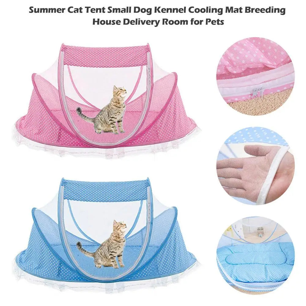 Portable Pet Tent – Foldable Indoor/Outdoor Playpen with Pillow for Cats, Kittens & Small Dogs
