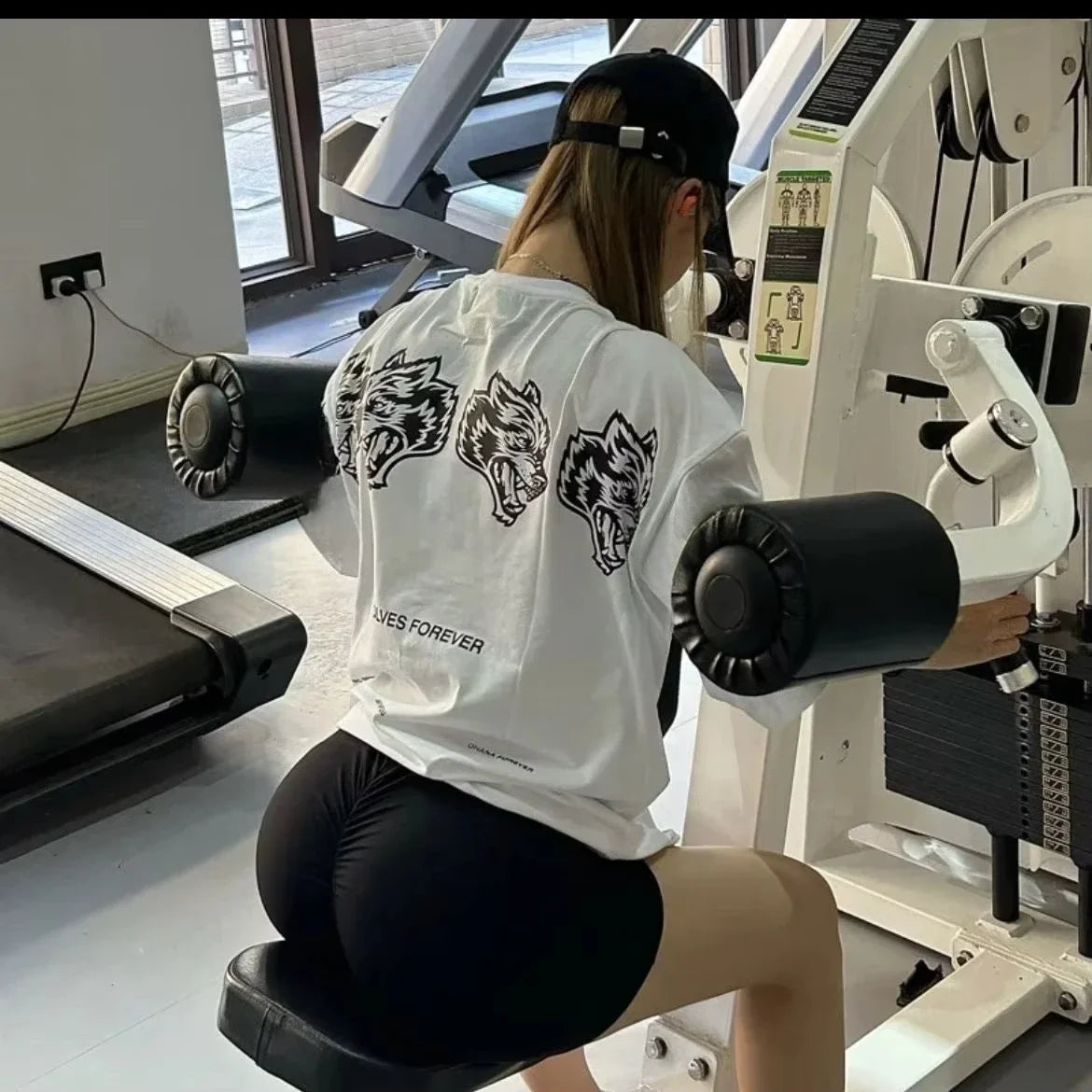 Summer New Darc Wolf Head Short-sleeved T-shirt New Cotton Sports Leisure Running Fitness Top Men and Women Gym Casual Tee Tops