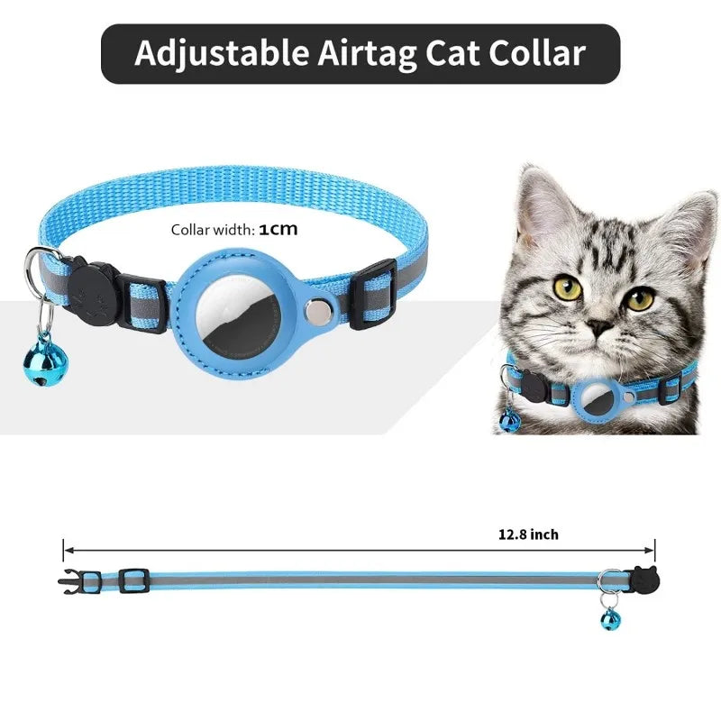Reflective AirTag Collar for Dogs & Cats – Anti-Lost Nylon Tracker Case (Fits Apple AirTag)
