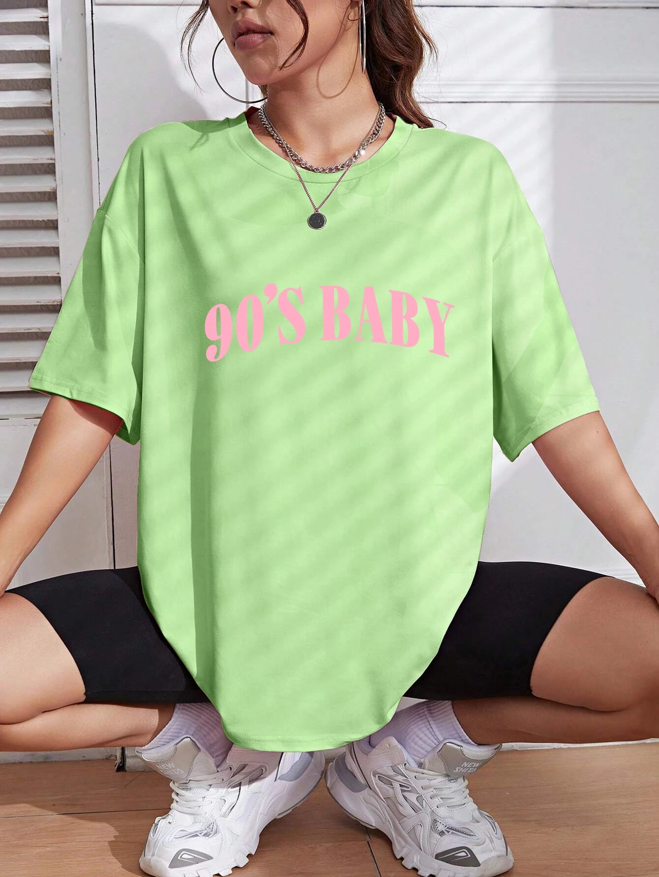 90's Baby Creativity Letter Cotton T-Shirts For Women Funny Oversize Tops Street Hip Hop Clothing All-math Female Short Sleeve