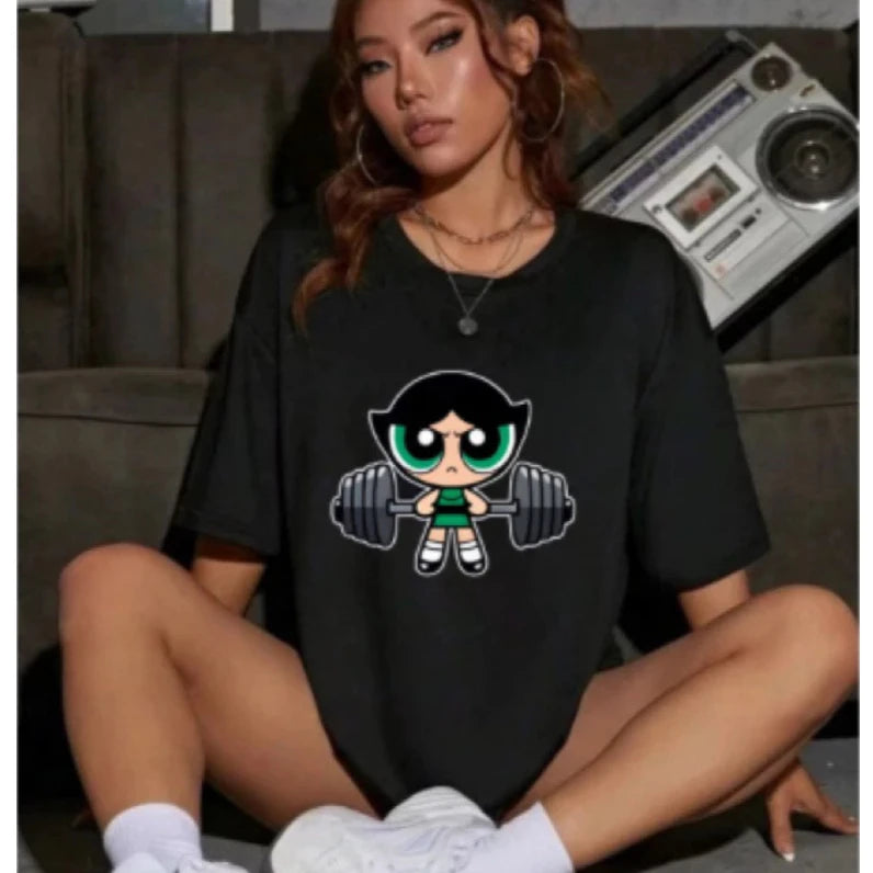 Girls Super Powerful Blouse Training Streetwear T-shirt Women's Shirt Academy Gym Fitness T-shirt
