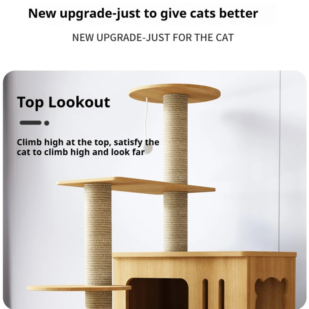 Multi-Level Cat Tree with Nest & Scratching Board – Spacecraft-Inspired Cat Tower for Large Cats