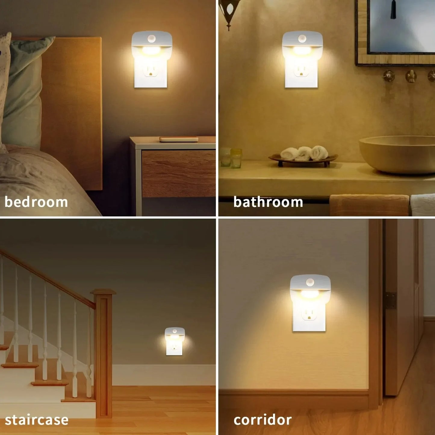 LED Night Light with Motion Sensor – Plug-In, Dimmable, and Auto On/Off