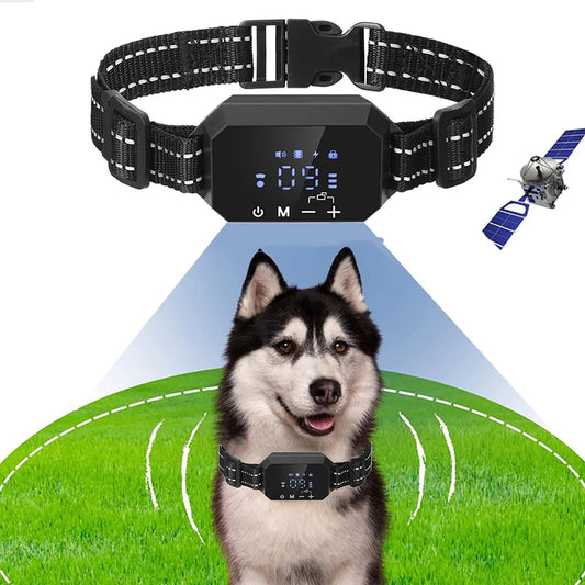 GPS Wireless Dog Fence Collar – Rechargeable with Shock, Vibration & Beep Modes