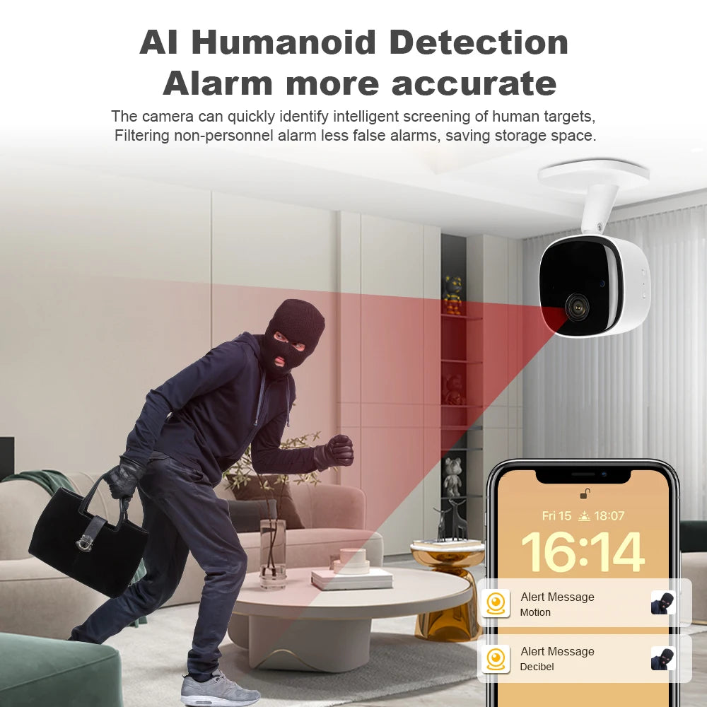 4K Wireless Security Camera – Full-Color Night Vision, Motion Detection & 2-Way Audio for Indoor/Outdoor Use
