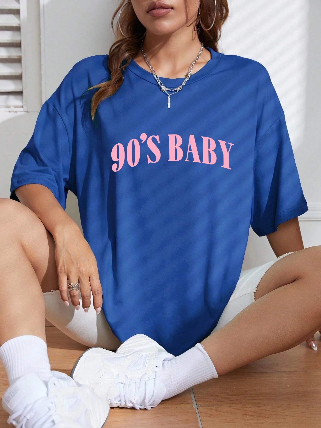 90's Baby Creativity Letter Cotton T-Shirts For Women Funny Oversize Tops Street Hip Hop Clothing All-math Female Short Sleeve