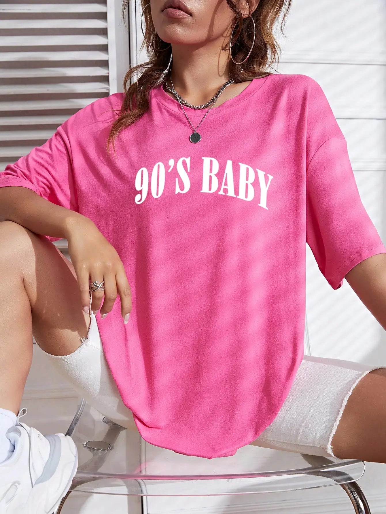90's Baby Creativity Letter Cotton T-Shirts For Women Funny Oversize Tops Street Hip Hop Clothing All-math Female Short Sleeve