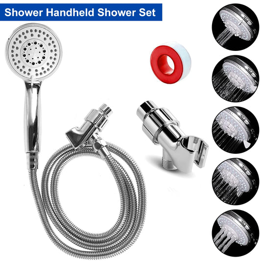 5-Mode Adjustable High Pressure Shower Head with Hose & Arm