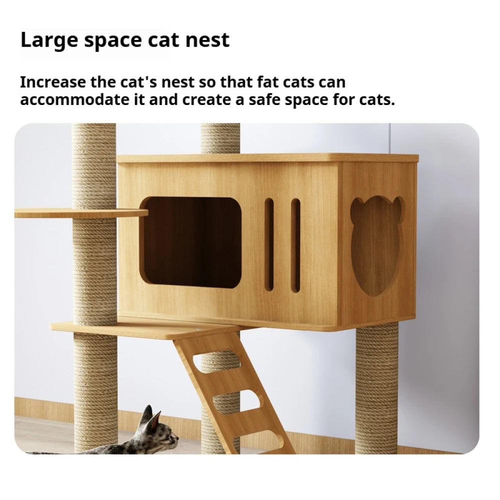 Multi-Level Cat Tree with Nest & Scratching Board – Spacecraft-Inspired Cat Tower for Large Cats