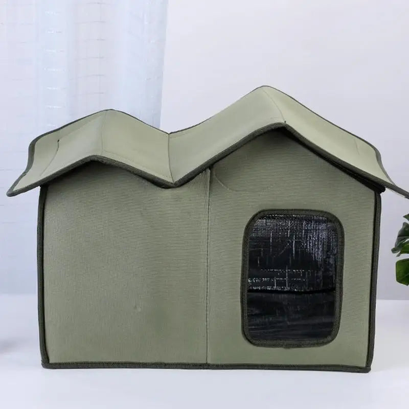 Outdoor Waterproof Cat House – Winter Warm Shelter for Feral Cats & Small Dogs with Removable Roof