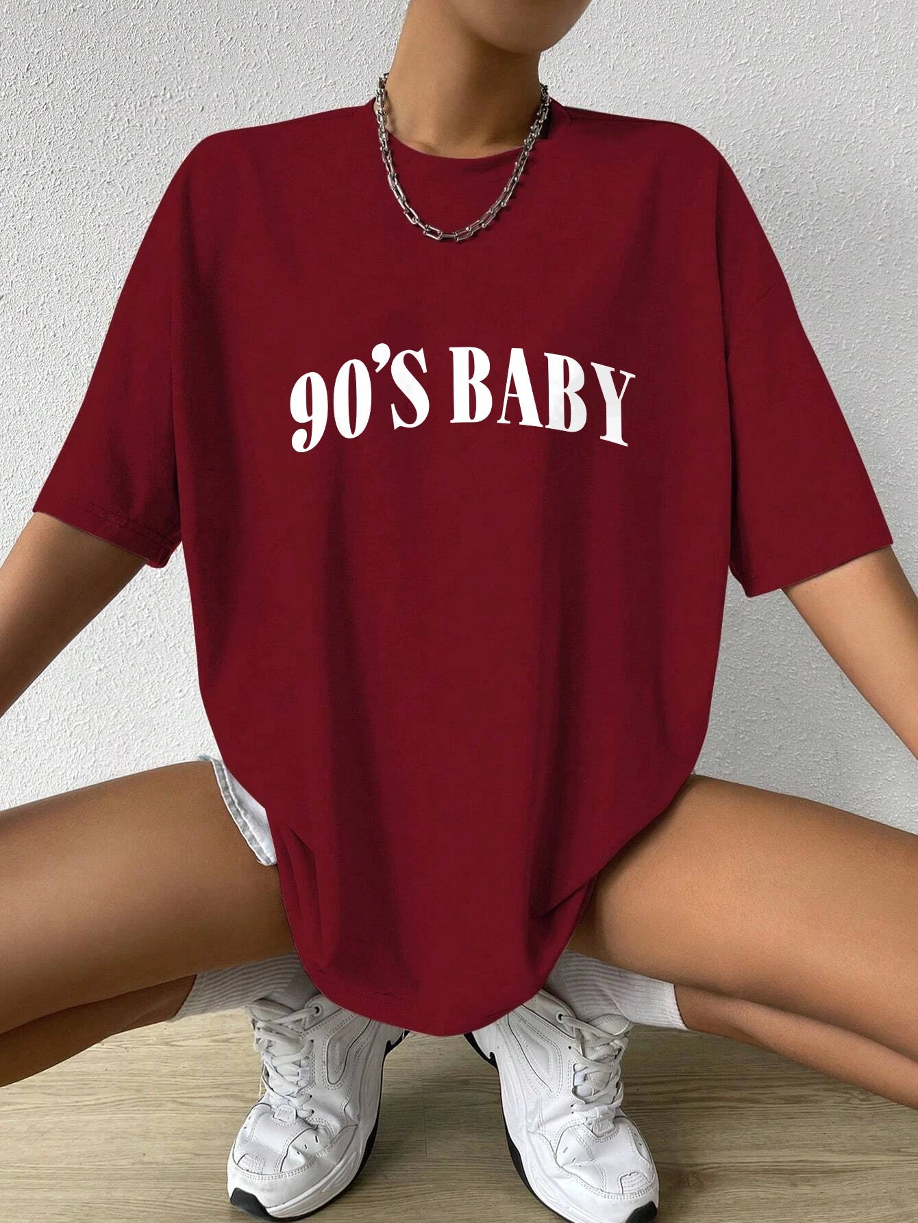 90's Baby Creativity Letter Cotton T-Shirts For Women Funny Oversize Tops Street Hip Hop Clothing All-math Female Short Sleeve