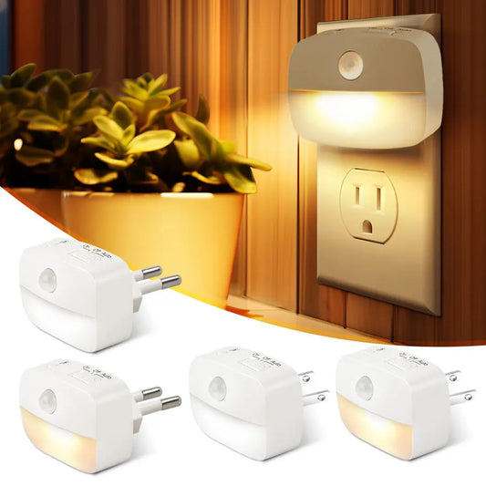 LED Night Light with Motion Sensor – Plug-In, Dimmable, and Auto On/Off