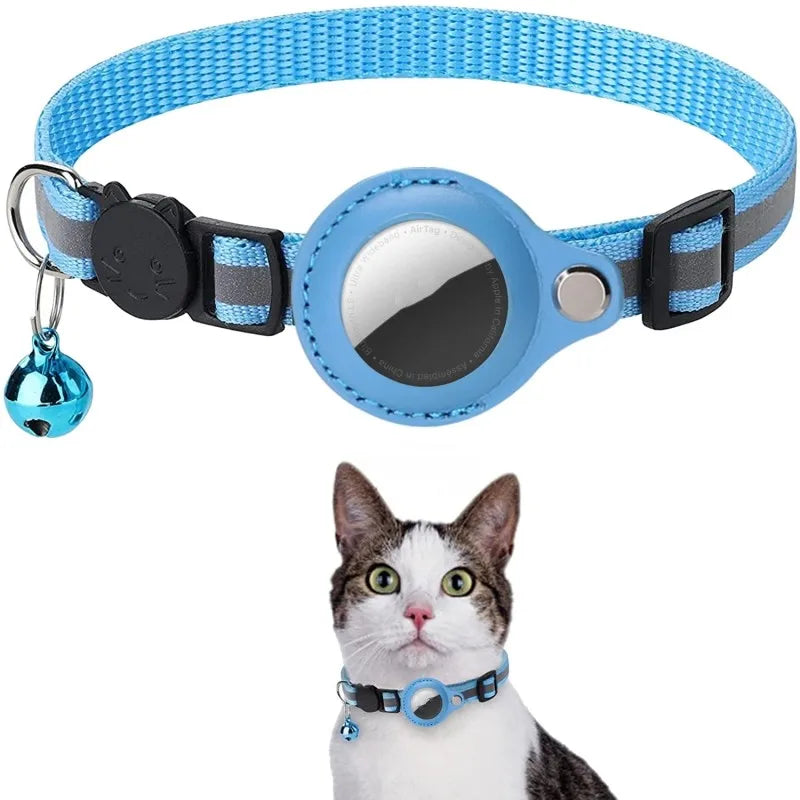 Reflective AirTag Collar for Dogs & Cats – Anti-Lost Nylon Tracker Case (Fits Apple AirTag)
