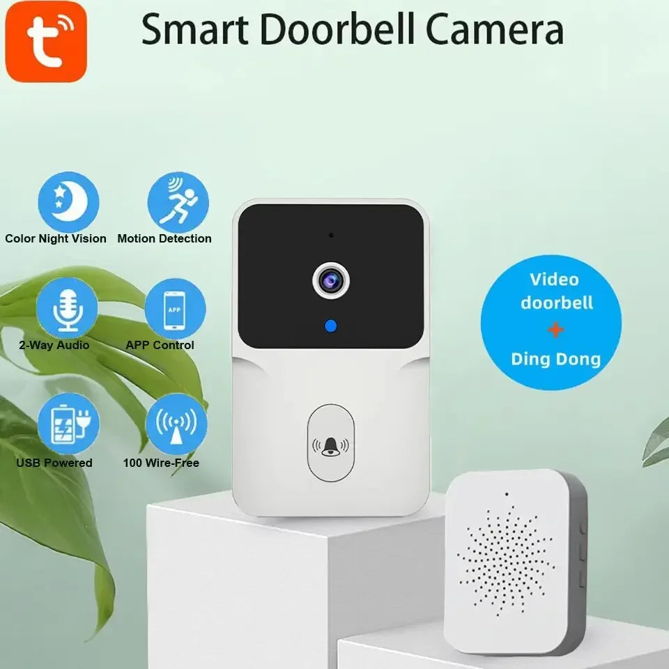 Tuya Smart WiFi Video Doorbell – Wireless HD Camera with Night Vision & 2-Way Audio