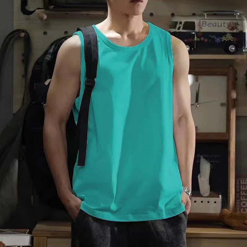2025 Men's Gym Clothing Summer Fitness Tank Top Men Jogging Bodybuilding Sleeveless Shirt Breathable O-Neck Casual Muscle Vest