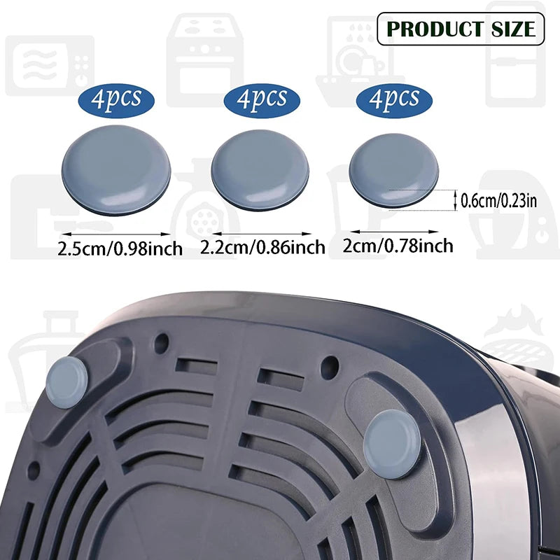 12-Pack Adhesive Appliance Slider Pads – PTFE Gliders for Coffee Makers, Air Fryers, Mixers & Furniture