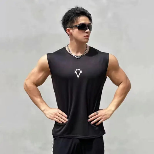 2025 Men's Gym Clothing Summer Fitness Tank Top Men Jogging Bodybuilding Sleeveless Shirt Breathable O-Neck Casual Muscle Vest