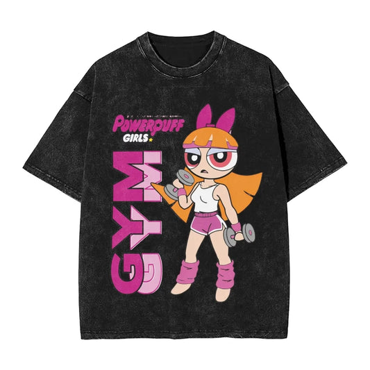 The Powerpuffs Girls T Shirts for Men Women 100% Cotton Vintage Gym T-Shirts Crew Neck Tees Short Sleeve Tops New Arrival