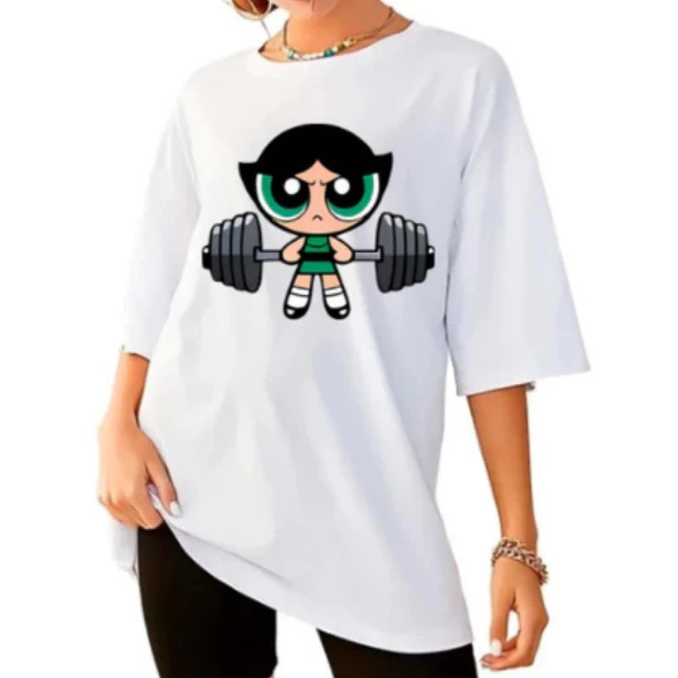 Girls Super Powerful Blouse Training Streetwear T-shirt Women's Shirt Academy Gym Fitness T-shirt