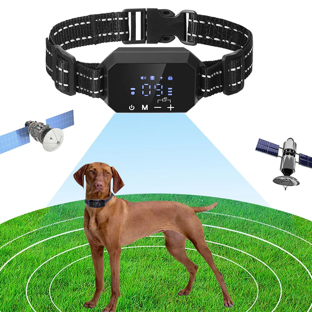 GPS Wireless Dog Fence Collar – Rechargeable with Shock, Vibration & Beep Modes