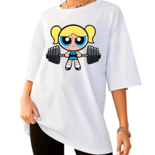 Girls Super Powerful Blouse Training Streetwear T-shirt Women's Shirt Academy Gym Fitness T-shirt