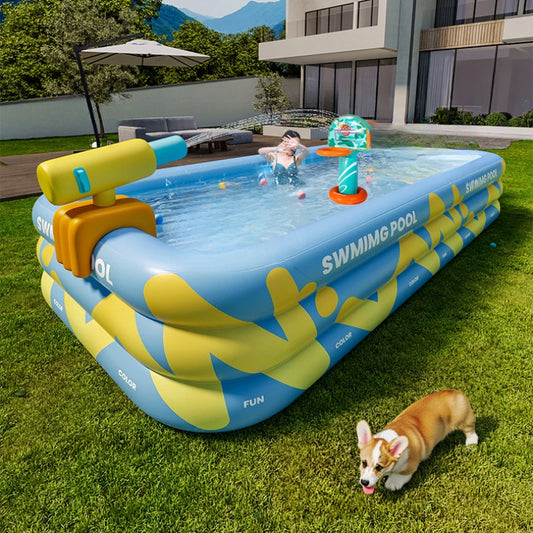 Inflatable Family Swimming Pool – Affordable PVC Pool for Summer Fun (Indoor/Outdoor)